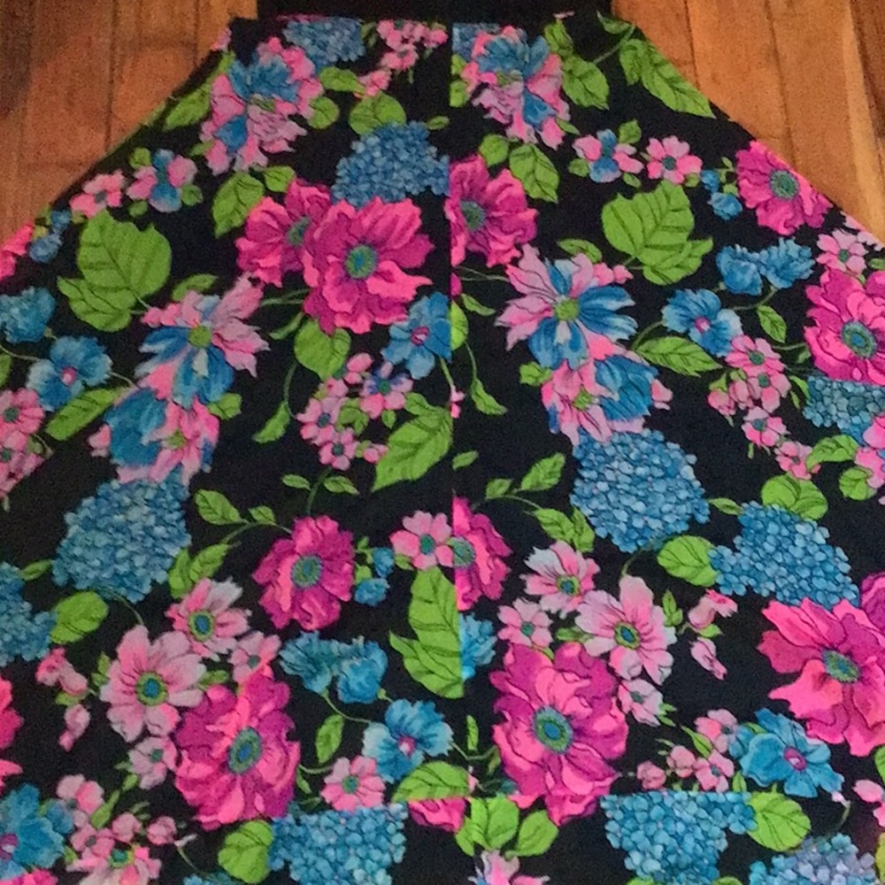 Vintage handmade silk vibrant maxi skirt